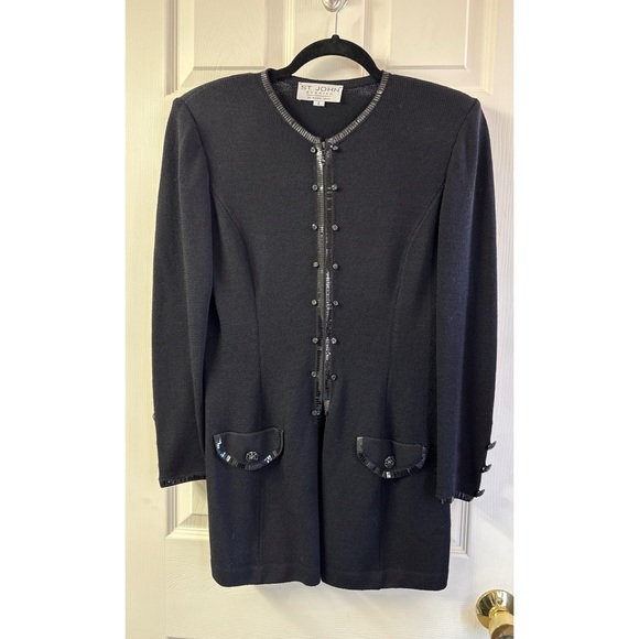 St. John Dresses & Skirts - St. John Evening Black Knit Blazer Jacket and Skirt Set Size 4